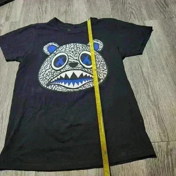 Emo angry teddy bear black and blue short-sleeved t-shirt size  Medium - Picture 6 of 8